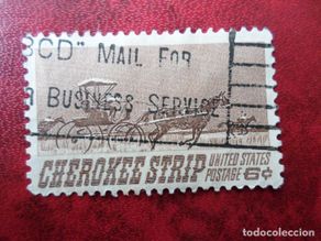 Sellos: -estados unidos, 1968, 75 aniversario apertura del territorio cherokee a los colonos, Yvert 863